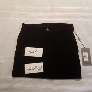 7 for all Mankind girls size 12 black velvety skirt